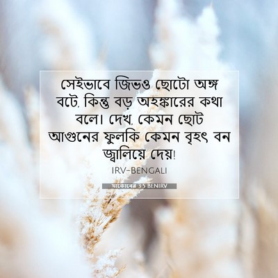 Picture 07 - যাকোবের 3:5 BENIRV - সেইভাবে জিভও ছোটো - Bible Verse Picture