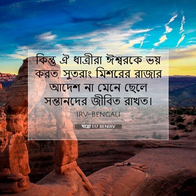 Picture 07 - যাত্ৰা 1:17 BENIRV - কিন্তু ঐ ধাত্রীরা - Bible Verse Picture