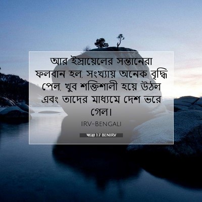 Picture 07 - যাত্ৰা 1:7 BENIRV - আর ইস্রায়েলের - Bible Verse Picture