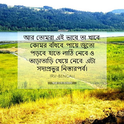 Picture 07 - যাত্ৰা 12:11 BENIRV - আর তোমরা এই ভাবে তা - Bible Verse Picture