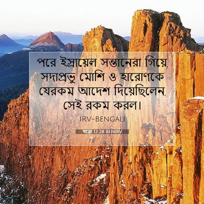 Picture 07 - যাত্ৰা 12:28 BENIRV - পরে ইস্রায়েল - Bible Verse Picture