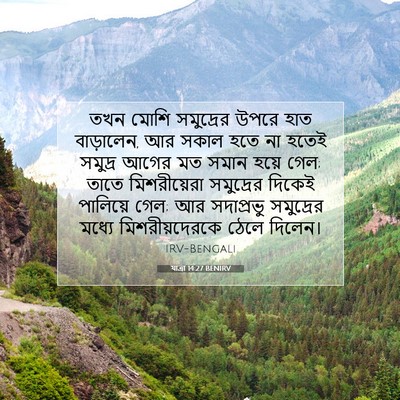 Picture 07 - যাত্ৰা 14:27 BENIRV - তখন মোশি সমুদ্রের - Bible Verse Picture