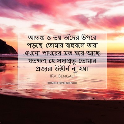 Picture 07 - যাত্ৰা 15:16 BENIRV - আতঙ্ক ও ভয় তাঁদের - Bible Verse Picture