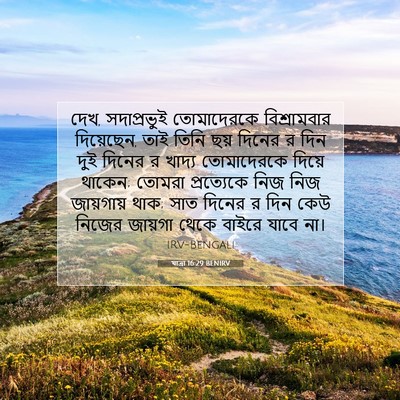 Picture 07 - যাত্ৰা 16:29 BENIRV - দেখ, সদাপ্রভুই - Bible Verse Picture