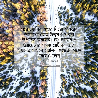 Picture 07 - যাত্ৰা 18:12 BENIRV - পরে মোশির শ্বশুর - Bible Verse Picture