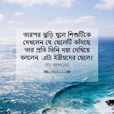 Picture 07 - যাত্ৰা 2:6 BENIRV - তারপর ঝুড়ি খুলে - Bible Verse Picture