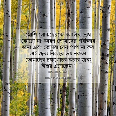 Picture 07 - যাত্ৰা 20:20 BENIRV - মোশি লোকদেরকে - Bible Verse Picture