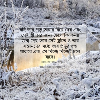 Picture 07 - যাত্ৰা 21:4 BENIRV - যদি তার প্রভু - Bible Verse Picture