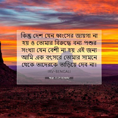 Picture 07 - যাত্ৰা 23:29 BENIRV - কিন্তু দেশ যেন - Bible Verse Picture