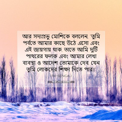 Picture 07 - যাত্ৰা 24:12 BENIRV - আর সদাপ্রভু - Bible Verse Picture