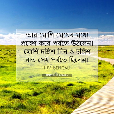 Picture 07 - যাত্ৰা 24:18 BENIRV - আর মোশি মেঘের - Bible Verse Picture