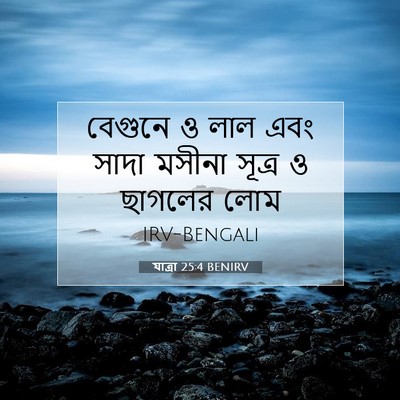 Picture 07 - যাত্ৰা 25:4 BENIRV - বেগুনে ও লাল এবং - Bible Verse Picture