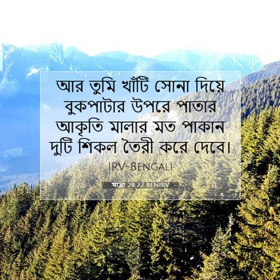 Picture 07 - যাত্ৰা 28:22 BENIRV - আর তুমি খাঁটি সোনা - Bible Verse Picture