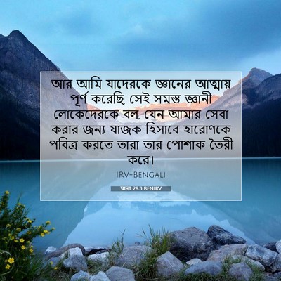 Picture 07 - যাত্ৰা 28:3 BENIRV - আর আমি যাদেরকে - Bible Verse Picture