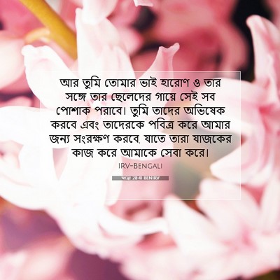 Picture 07 - যাত্ৰা 28:41 BENIRV - আর তুমি তোমার ভাই - Bible Verse Picture