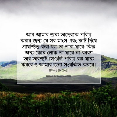 Picture 07 - যাত্ৰা 29:33 BENIRV - আর আমার জন্য - Bible Verse Picture