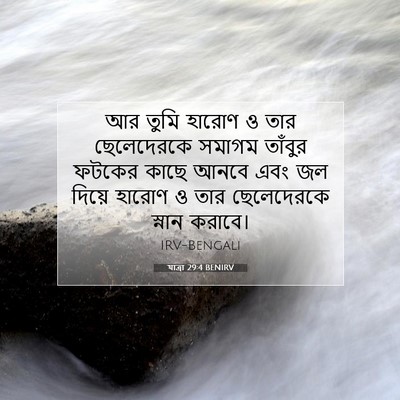 Picture 07 - যাত্ৰা 29:4 BENIRV - আর তুমি হারোণ ও তার - Bible Verse Picture