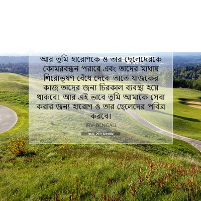 Picture 07 - যাত্ৰা 29:9 BENIRV - আর তুমি হারোণকে ও - Bible Verse Picture