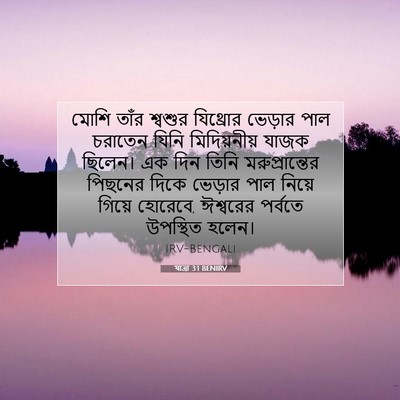 Picture 07 - যাত্ৰা 3:1 BENIRV - মোশি তাঁর শ্বশুর - Bible Verse Picture