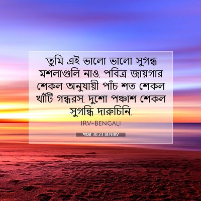 Picture 07 - যাত্ৰা 30:23 BENIRV - “তুমি এই ভালো ভালো - Bible Verse Picture