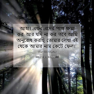 Picture 07 - যাত্ৰা 32:32 BENIRV - আহা। এখন এদের পাপ - Bible Verse Picture
