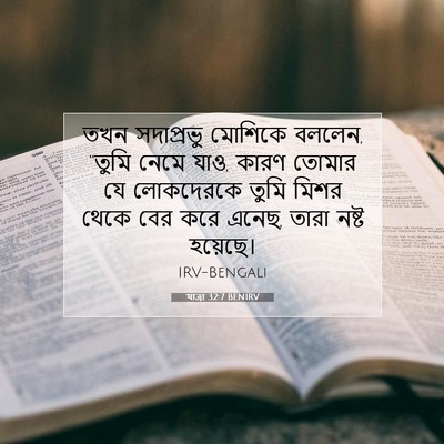 Picture 07 - যাত্ৰা 32:7 BENIRV - তখন সদাপ্রভু - Bible Verse Picture