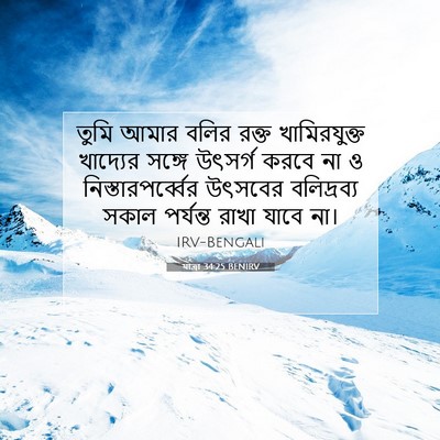 Picture 07 - যাত্ৰা 34:25 BENIRV - তুমি আমার বলির - Bible Verse Picture
