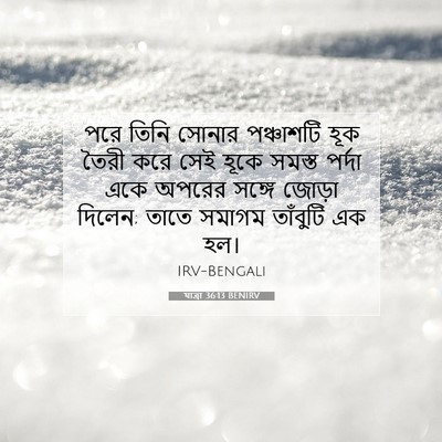 Picture 07 - যাত্ৰা 36:13 BENIRV - পরে তিনি সোনার - Bible Verse Picture