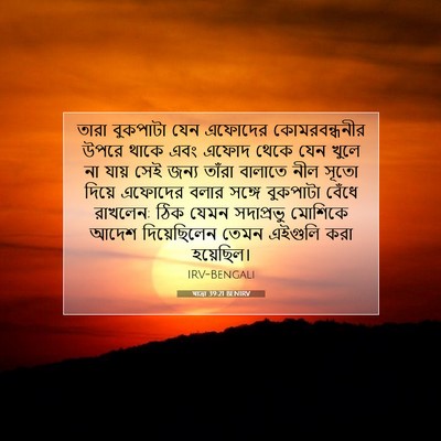 Picture 07 - যাত্ৰা 39:21 BENIRV - তারা বুকপাটা যেন - Bible Verse Picture