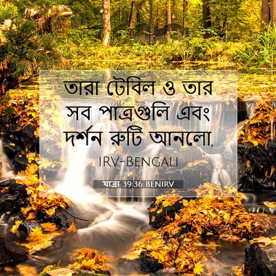 Picture 07 - যাত্ৰা 39:36 BENIRV - তারা টেবিল ও তার সব - Bible Verse Picture
