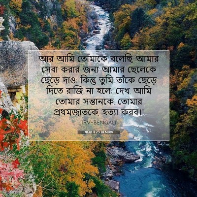 Picture 07 - যাত্ৰা 4:23 BENIRV - আর আমি তোমাকে - Bible Verse Picture