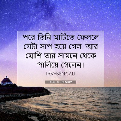 Picture 07 - যাত্ৰা 4:3 BENIRV - পরে তিনি মাটিতে - Bible Verse Picture