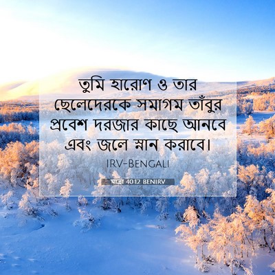 Picture 07 - যাত্ৰা 40:12 BENIRV - তুমি হারোণ ও তার - Bible Verse Picture