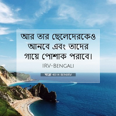 Picture 07 - যাত্ৰা 40:14 BENIRV - আর তার ছেলেদেরকেও - Bible Verse Picture