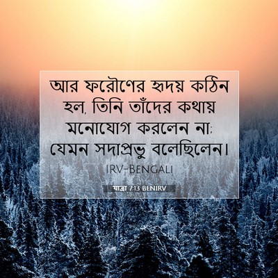 Picture 07 - যাত্ৰা 7:13 BENIRV - আর ফরৌণের হৃদয় - Bible Verse Picture