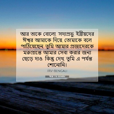 Picture 07 - যাত্ৰা 7:16 BENIRV - আর তাকে বোলো, - Bible Verse Picture