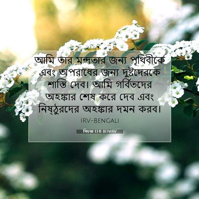 Picture 07 - যিচয়া 13:11 BENIRV - আমি তার মন্দতার - Bible Verse Picture