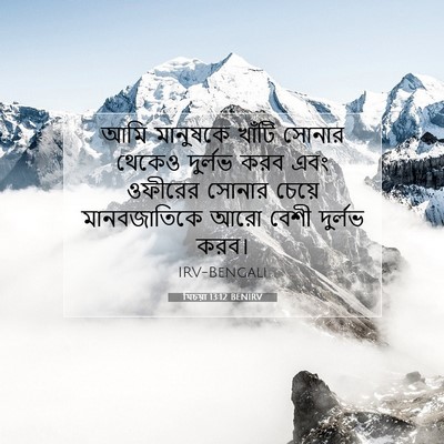 Picture 07 - যিচয়া 13:12 BENIRV - আমি মানুষকে খাঁটি - Bible Verse Picture