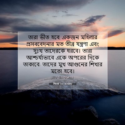 Picture 07 - যিচয়া 13:8 BENIRV - তারা ভীত হবে, একজন - Bible Verse Picture