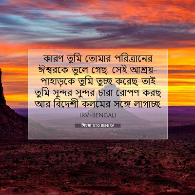 Picture 07 - যিচয়া 17:10 BENIRV - কারণ তুমি তোমার - Bible Verse Picture