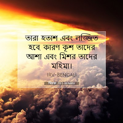 Picture 07 - যিচয়া 20:5 BENIRV - তারা হতাশ এবং - Bible Verse Picture