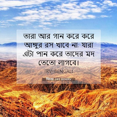 Picture 07 - যিচয়া 24:9 BENIRV - তারা আর গান করে করে - Bible Verse Picture