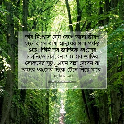 Picture 07 - যিচয়া 30:28 BENIRV - তাঁর নিঃশ্বাস যেন - Bible Verse Picture