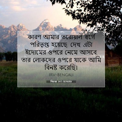 Picture 07 - যিচয়া 34:5 BENIRV - কারণ আমার তরোয়াল - Bible Verse Picture