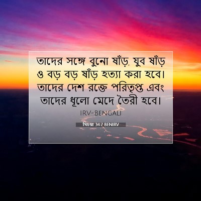 Picture 07 - যিচয়া 34:7 BENIRV - তাদের সঙ্গে বুনো - Bible Verse Picture