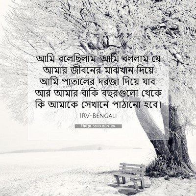 Picture 07 - যিচয়া 38:10 BENIRV - আমি বলেছিলাম, আমি - Bible Verse Picture