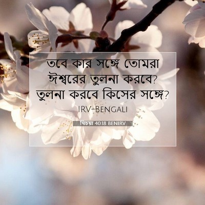 Picture 07 - যিচয়া 40:18 BENIRV - তবে কার সঙ্গে - Bible Verse Picture