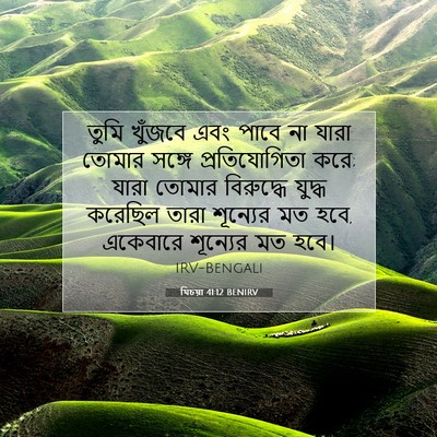Picture 07 - যিচয়া 41:12 BENIRV - তুমি খুঁজবে এবং - Bible Verse Picture