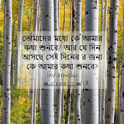 Picture 07 - যিচয়া 42:23 BENIRV - তোমাদের মধ্যে কে - Bible Verse Picture