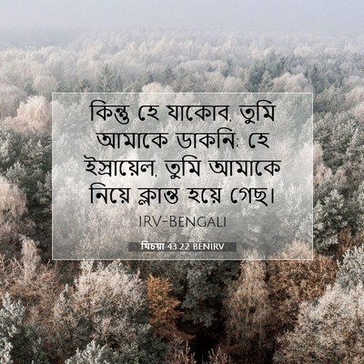 Picture 07 - যিচয়া 43:22 BENIRV - কিন্তু হে যাকোব, - Bible Verse Picture